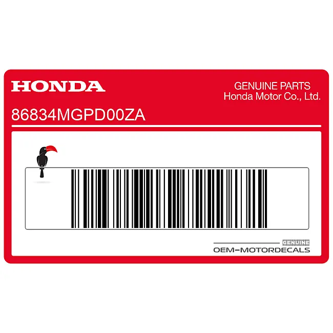 Autocollant Honda CBR1000RR Fireblade pour flanc de carénage 20TH ANNIVERSARY OEM 86834MGPD00ZA