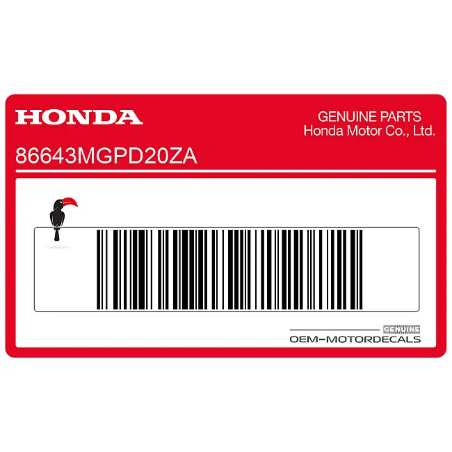 Honda CBR1000RR Fireblade Upper Cowl Stripe OEM 86643MGPD20ZA