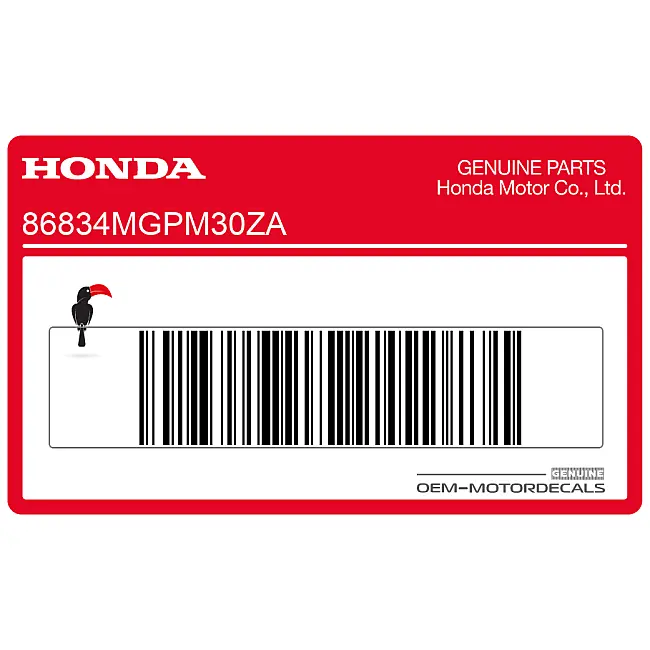 Autocollant logo HRC Honda CBR1000RR Fireblade pour flanc de carénage OEM 86834MGPM30ZA