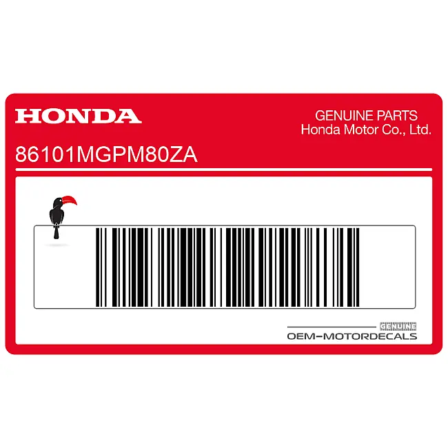 Autocollant HONDA pour carénage arrière Honda CBR1000RR FIREBLADE OEM 86101MGPM80ZA