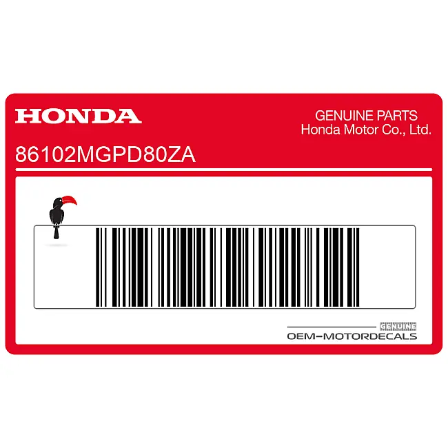 Emblème HONDA pour sabot moteur gauche Honda CBR1000RR FIREBLADE côté gauche OEM 86102MGPD80ZA