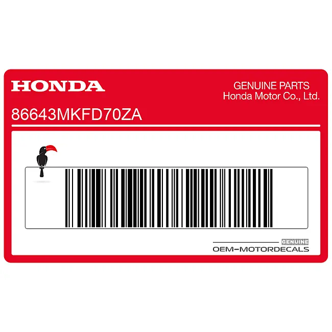 Autocollant Honda CBR1000RR Fireblade carénage central droit OEM 86643MKFD70ZA