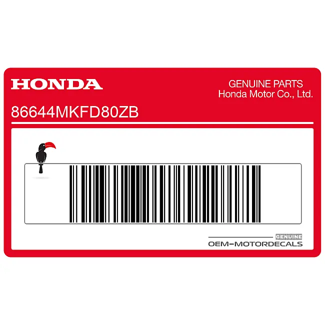 Autocollant de carénage intermédiaire gauche Honda CBR1000RR Fireblade OEM 86644MKFD80ZB