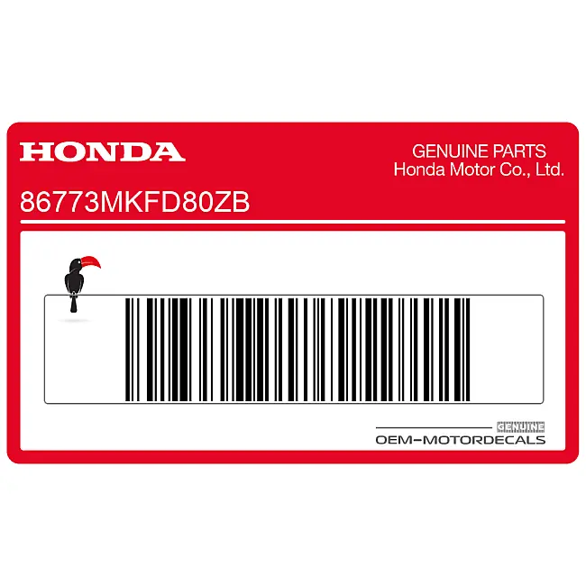Honda CBR1000RR Fireblade Naklejka na tylną owiewkę Prawa Strona Górna Oryginalna OEM 86773MKFD80ZB Grafika