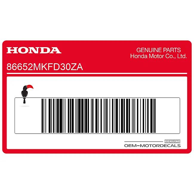 Autocollant Sabot Moteur Gauche Honda CBR1000RR FIREBLADE OEM 86652MKFD30ZA