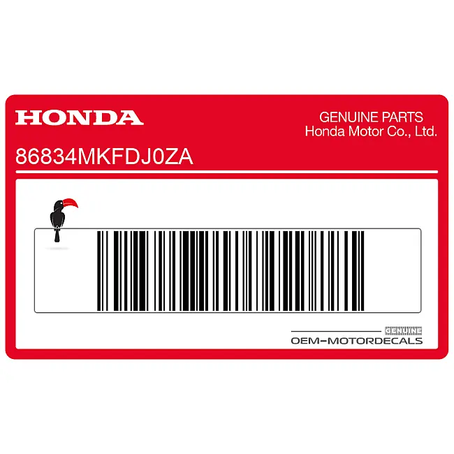 Honda CBR1000RR Fireblade Adesivo Fiancata Sinistra OEM 86834MKFDJ0ZA