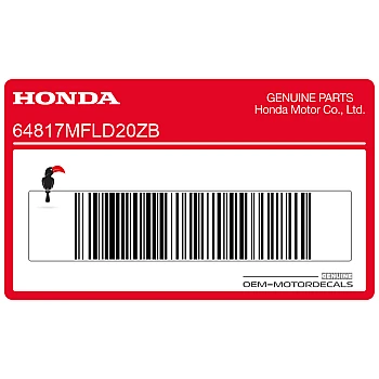 Side cowling decal, left side