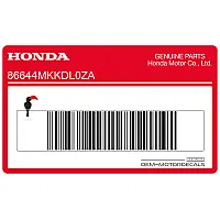 HONDA Pegatina de carenado central, lado izquierdo 86644-MKK-DL0ZA
