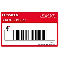 HONDA Middelste Kuipsticker, Rechterkant 86640-MGH-N00ZD