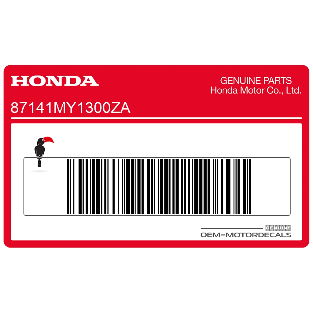 Autocollant réservoir gauche Honda XRV750 Africa Twin OEM 87141MY1300ZA