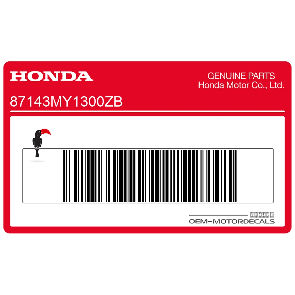 Autocollant réservoir Honda XRV750 Africa Twin Côté Gauche OEM 87143MY1300ZB
