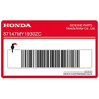 HONDA Naklejka na owiewkę boczną, lewa strona 87147-MY1-930ZC