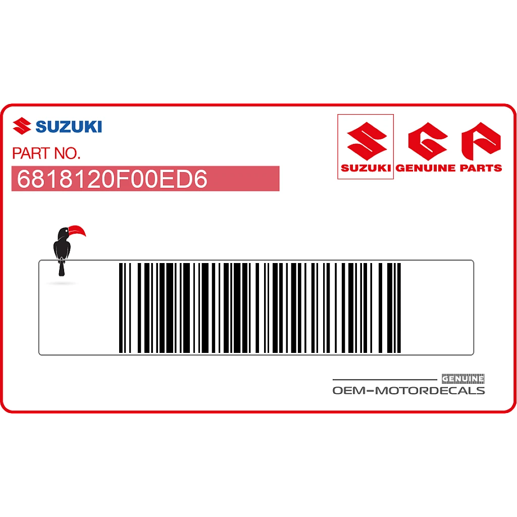 Emblema carenatura laterale Suzuki SV650S OEM 6818120F00ED6