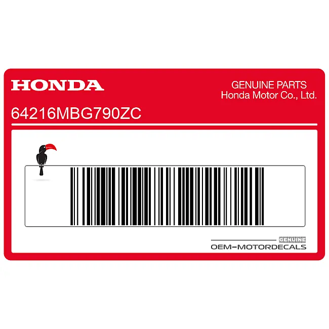 Honda VFR800 Kuipdeel Sticker Bovenkant OEM 64216MBG790ZC