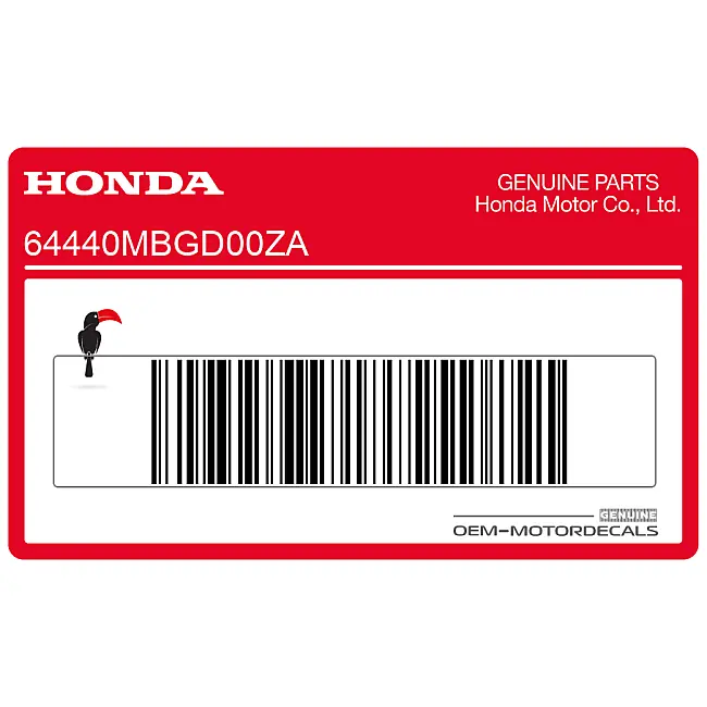 Honda VFR800 Sticker Rechter Voorspoilerkuip Rechterkant OEM 64440MBGD00ZA