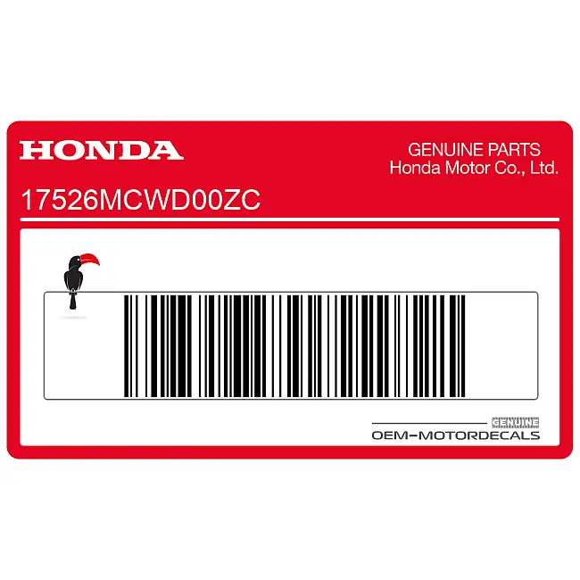 Honda VFR800 Pegatina Depósito Lado Derecho OEM 17526MCWD00ZC Gráfico de Fábrica Genuino para Modelos V4 VTEC