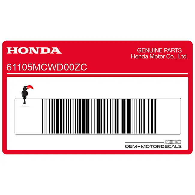 Originele Honda VFR800 Voorspatbord Sticker OEM Onderdeel 61105MCWD00ZC voor Fabrieks-Originele Motorrestauratie