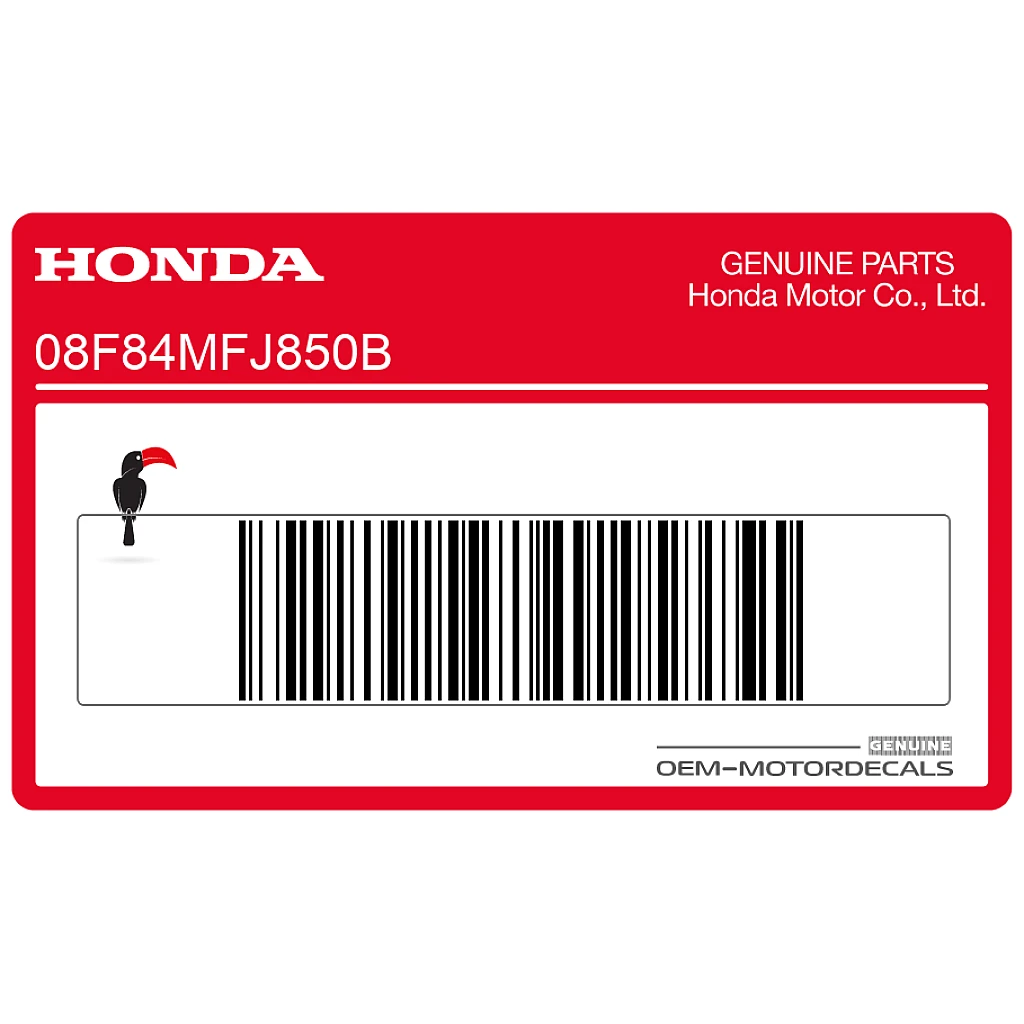 Honda CBR600RR Adesivo carenatura da corsa, sfondo bianco OEM 08F84MFJ850B