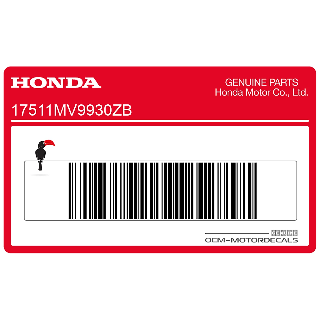 Honda CBR600F Hurricane Adesivo Serbatoio Hurricane Lato Destro OEM 17511MV9930ZB
