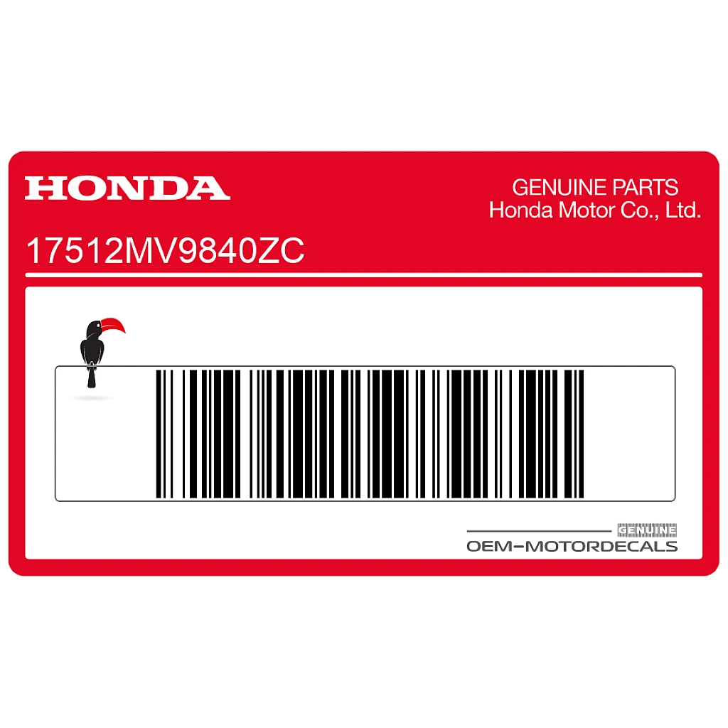Honda CBR600F Hurricane adesivo serbatoio lato sinistro OEM 17512MV9840ZC