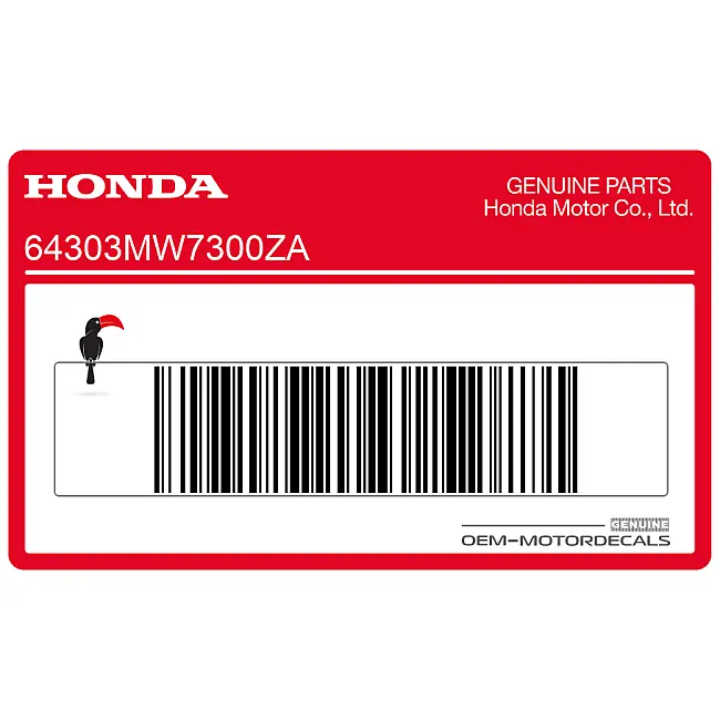 Honda CBR1000F Adesivo Carenatura Telaio Lato Destro OEM 64303MW7300ZA