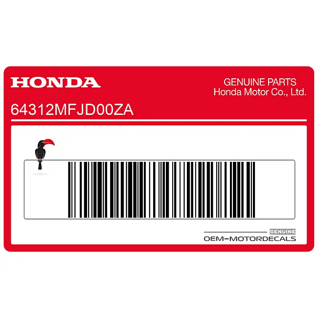 Honda CBR600RR Aufkleber für untere Verkleidung links OEM 64312MFJD00ZA