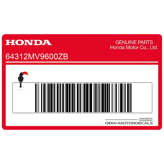 Honda CBR600F HURRICANE Naklejka na dolną owiewkę prawa strona OEM 64312MV9600ZB