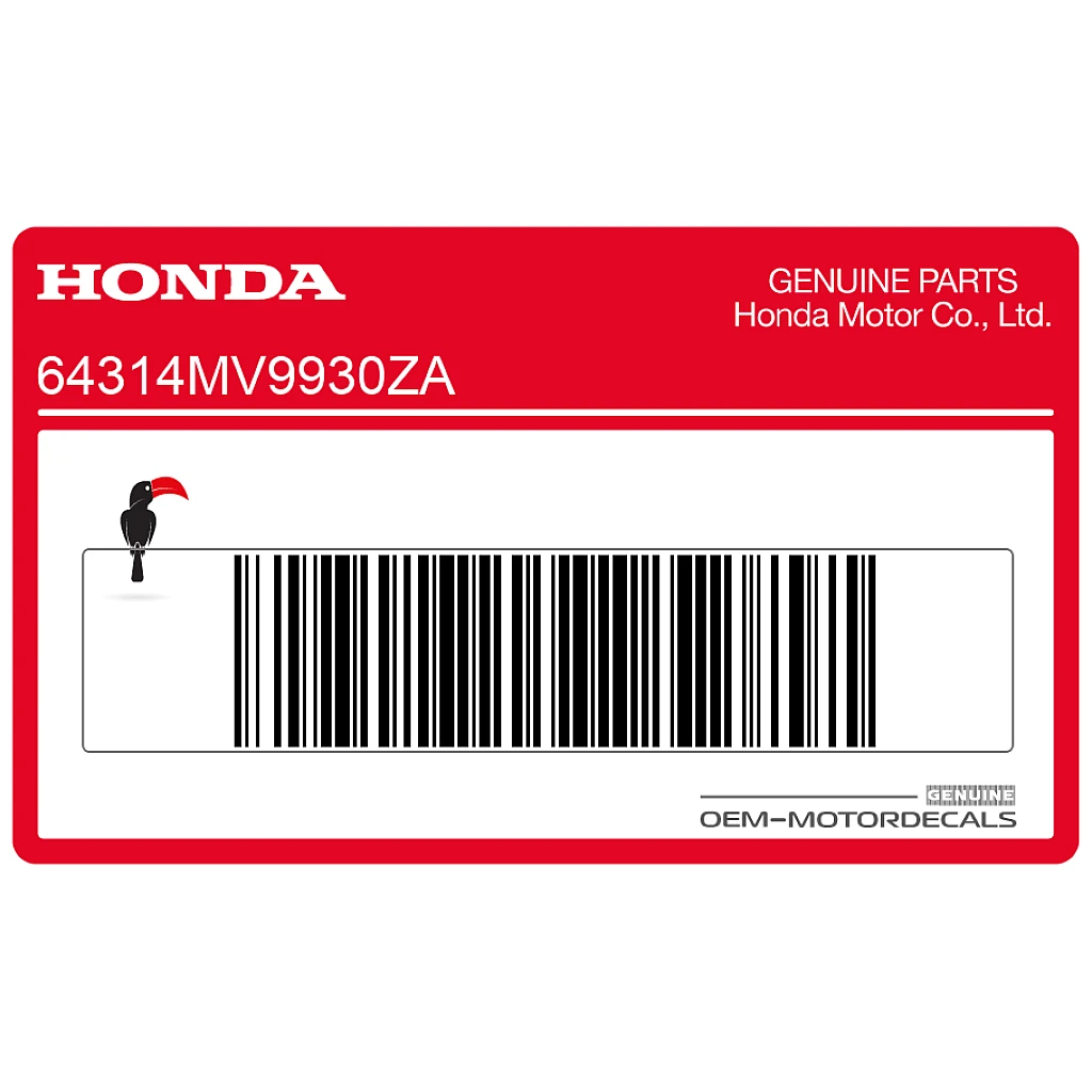 Honda CBR600F Hurricane Kuipdeel Sticker Rechts B OEM 64314MV9930ZA