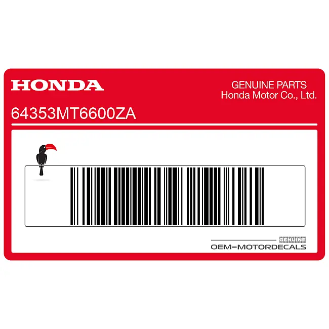 Honda CBR600F Hurricane Left Fairing Stripe Left Side OEM 64353MT6600ZA