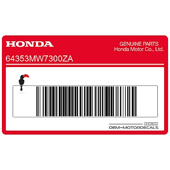 Frame cowling decal, left side