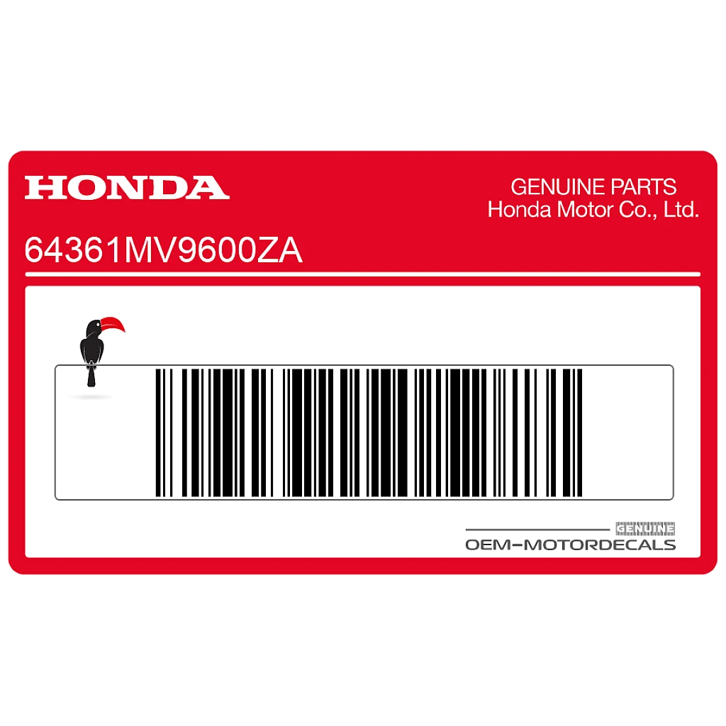 Honda CBR600F Hurricane Linker Onderkuip Sticker Linker Kant OEM 64361MV9600ZA