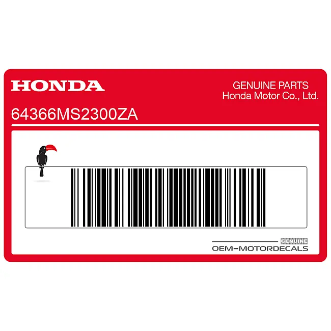 Pegatina de Carenado Central Honda CBR1000F Lado Izquierdo OEM 64366MS2300ZA