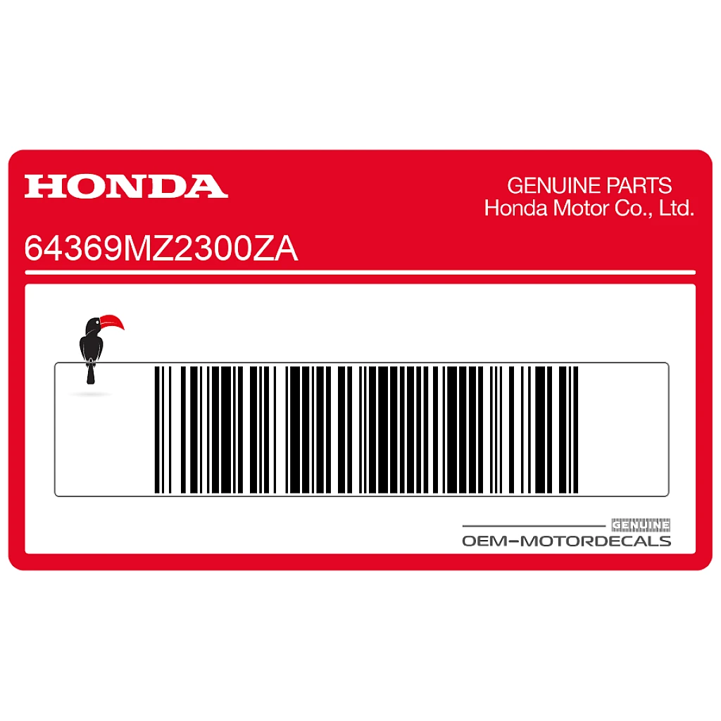 Honda CBR1000F Autocollant Carénage Cadre Côté Gauche OEM 64369MZ2300ZA