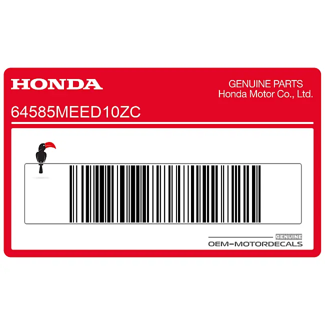 Pegatina Honda CBR600RR para deflector de radiador, lado derecho OEM 64585MEED10ZC