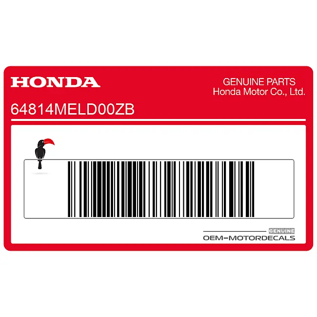 Autocollant carénage central Honda CBR1000RR FIREBLADE côté gauche OEM 64814MELD00ZB