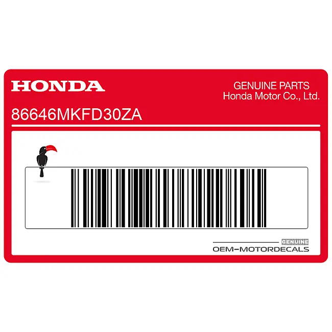 Autocollant de carénage central gauche Honda CBR1000RR Fireblade OEM 86646MKFD30ZA