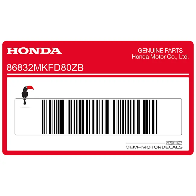 Autocollant Honda CBR1000RR Fireblade carénage arrière gauche côté gauche OEM 86832MKFD80ZB