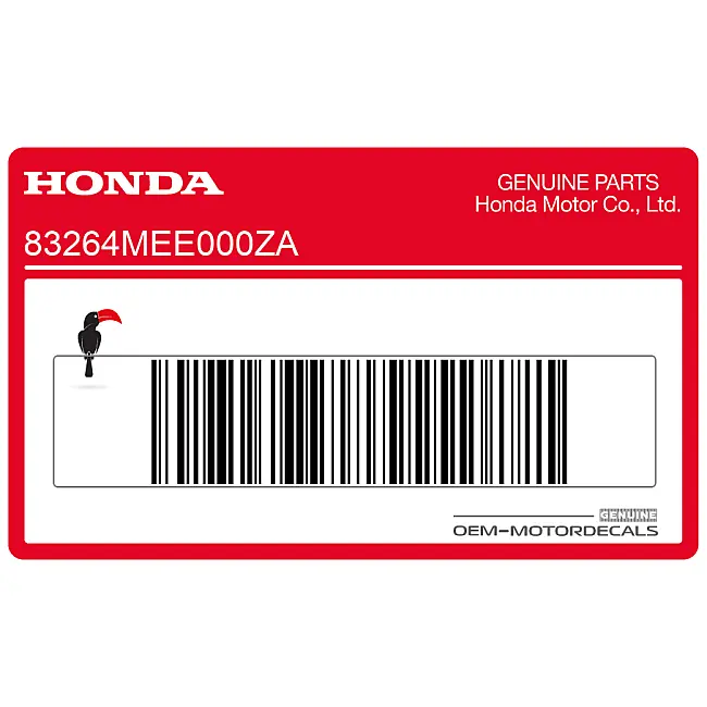 Honda CBR600RR Naklejka na górną owiewkę lewa strona OEM 83264MEE000ZA
