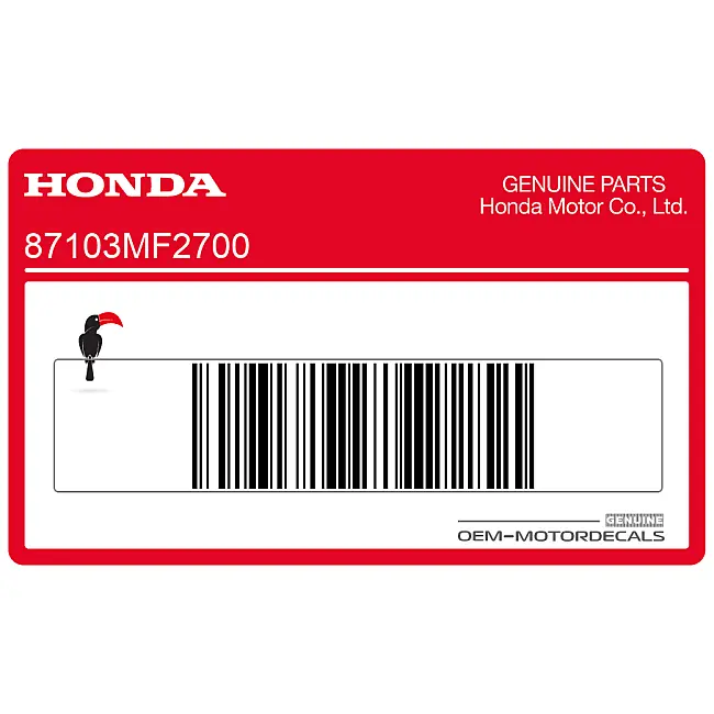 Honda VF500 Upper Cowl Mark OEM 87103MF2700 factory-original graphic for front fairing assembly