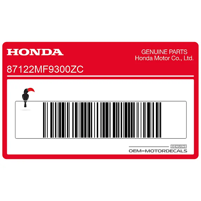 Honda VT500 Naklejka na bak TYPE-3 OEM 87122MF9300ZC
