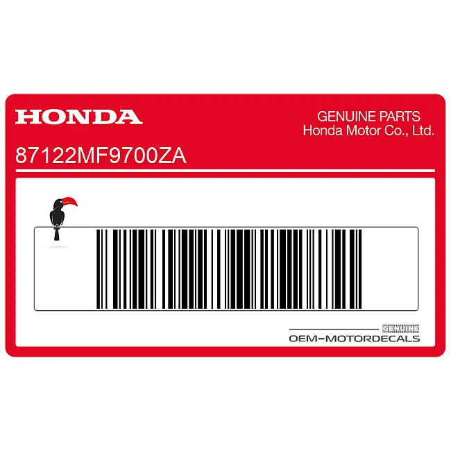 Honda VT500 Flanc Carénage Autocollant Côté Gauche OEM 87122MF9700ZA