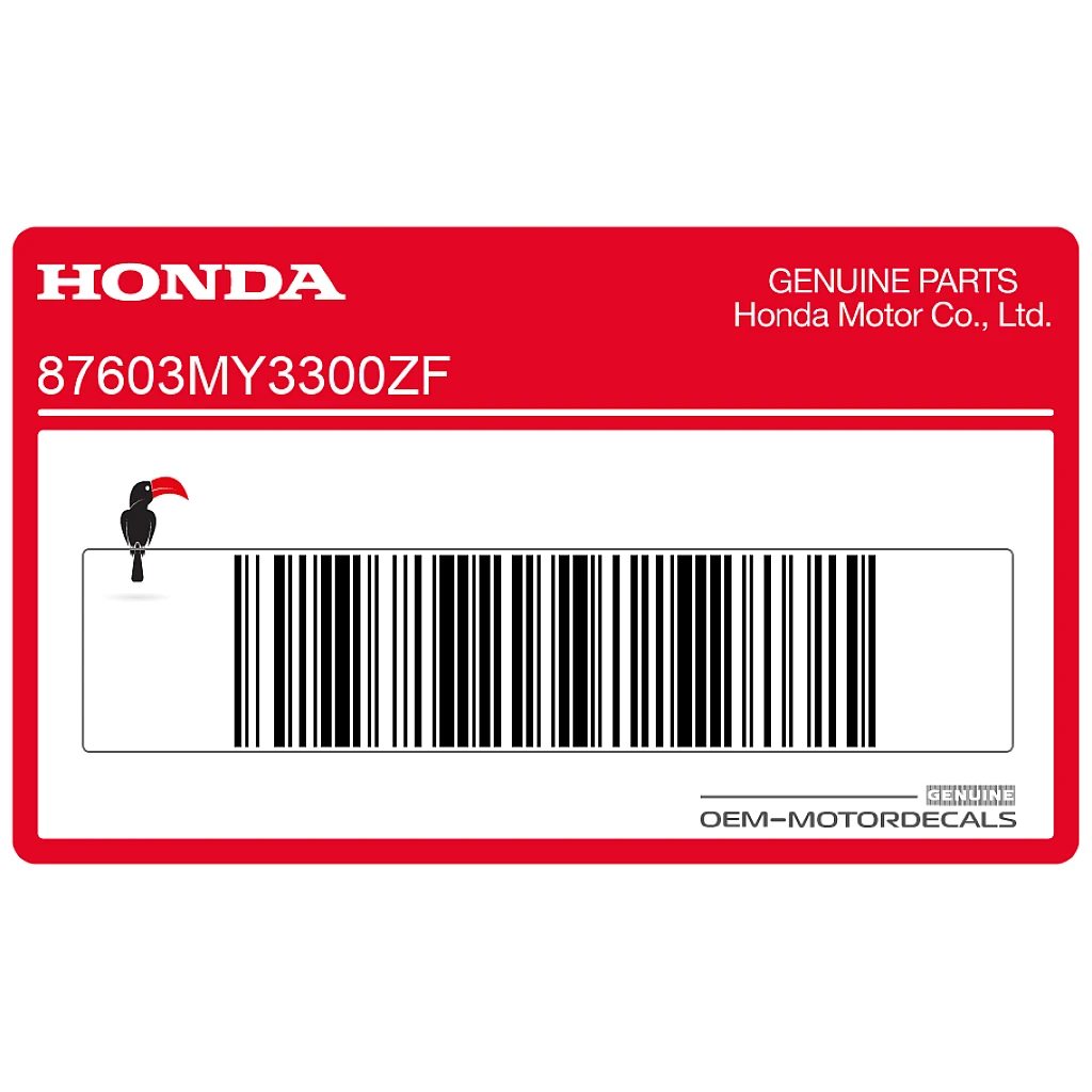 Honda ST1100 Pan European Top Shelter Grafica Destra OEM 87603MY3300ZF