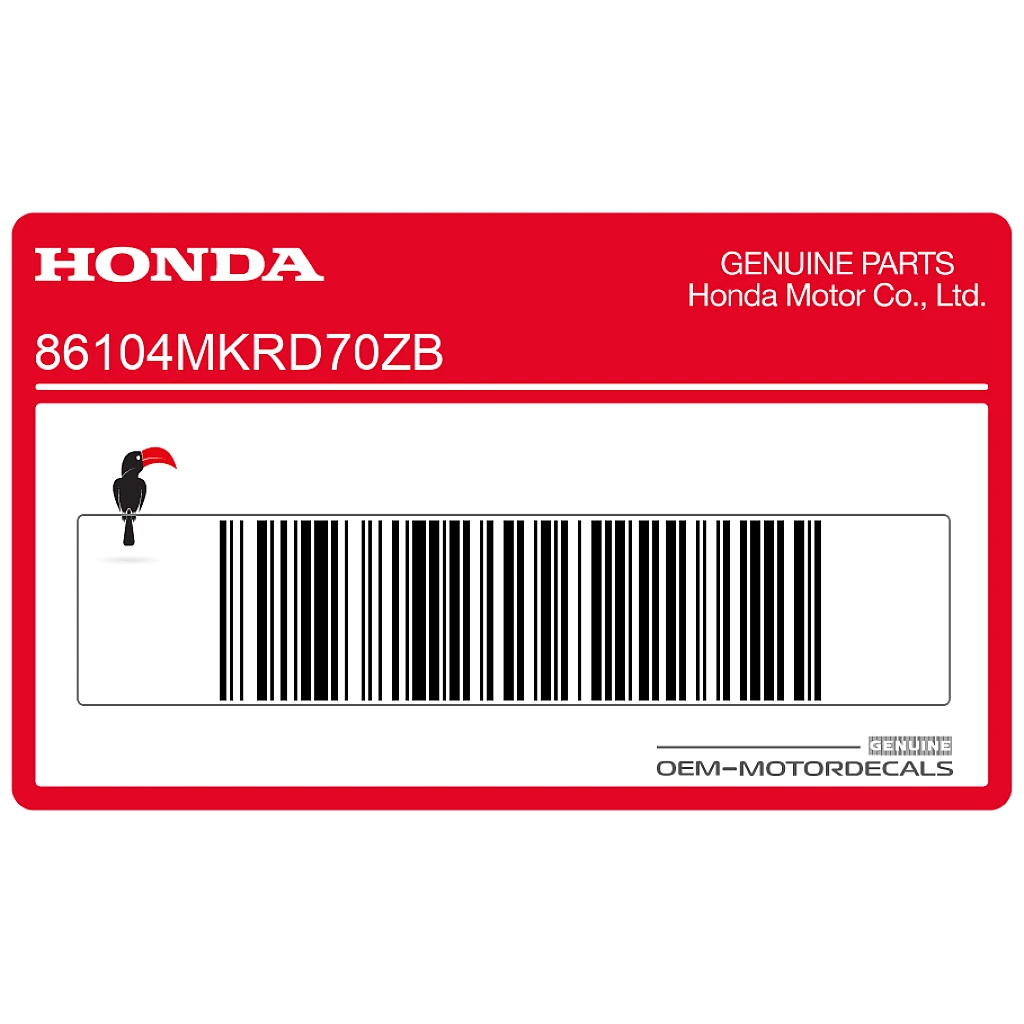 Honda CBR1000RR FIREBLADE Adesivo carena inferiore HONDA, lato sinistro OEM 86104MKRD70ZB