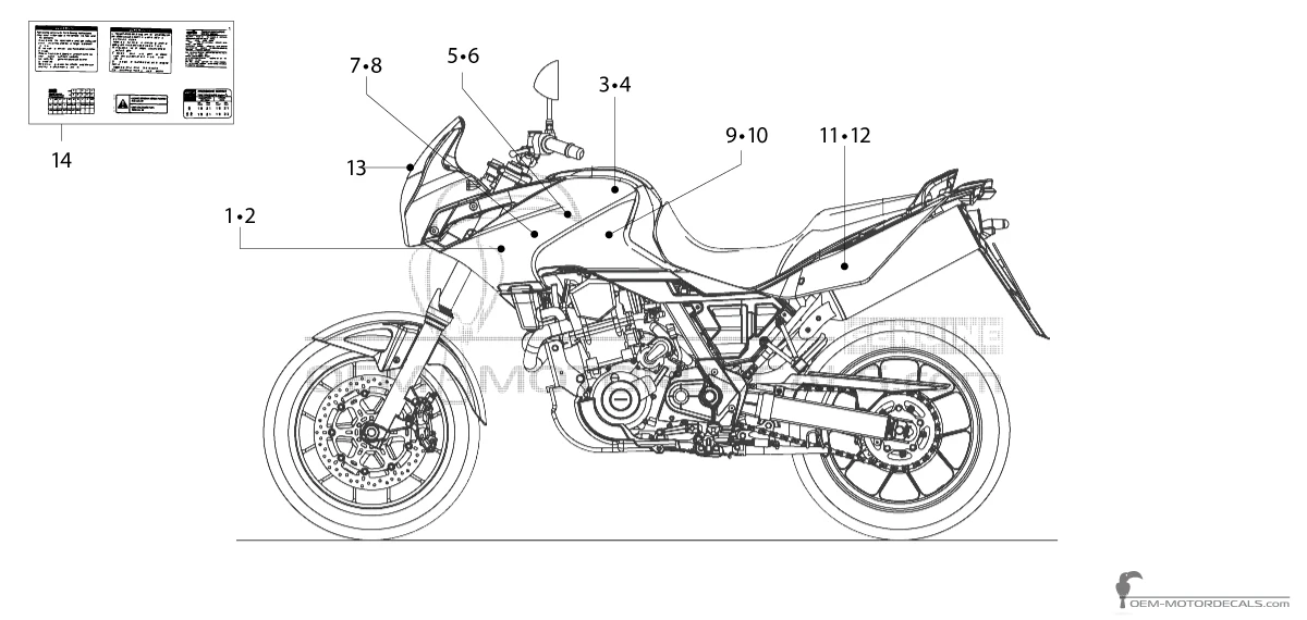 Adesivi per Aprilia Pegaso 650IE TRAIL 2008 - Nero • Aprilia Adesivi OEM