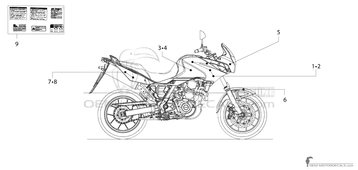 Naklejki do Aprilia Pegaso 650IE STRADA 2009 - Czarny • Aprilia Naklejki OEM