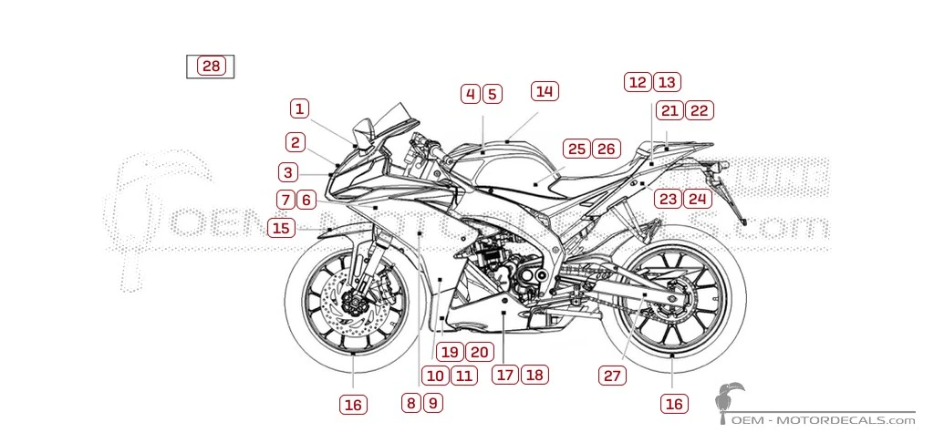 Naklejki do Aprilia RS125 2025 • Aprilia Naklejki OEM