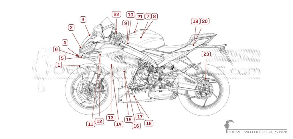 Pegatinas para Aprilia RS660 2025 • Aprilia Pegatinas OEM