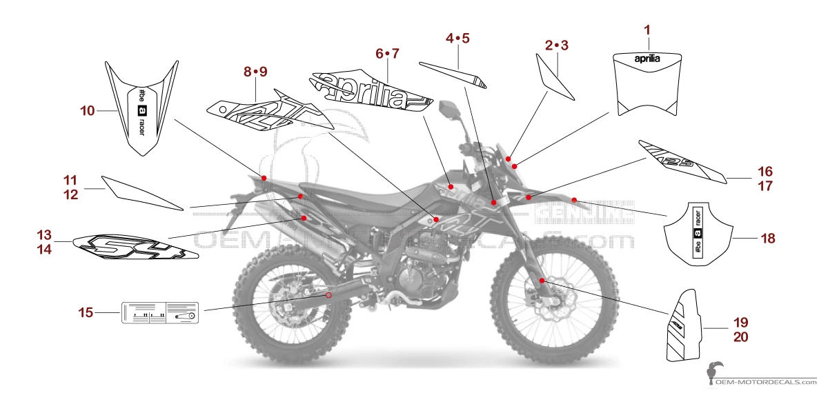 Decals for Aprilia RX125 2022 - Blue • Aprilia OEM Decals