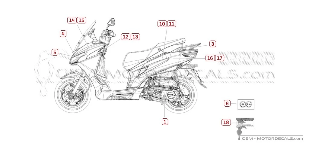 Pegatinas para Aprilia SXR50 2025 • Aprilia Pegatinas OEM