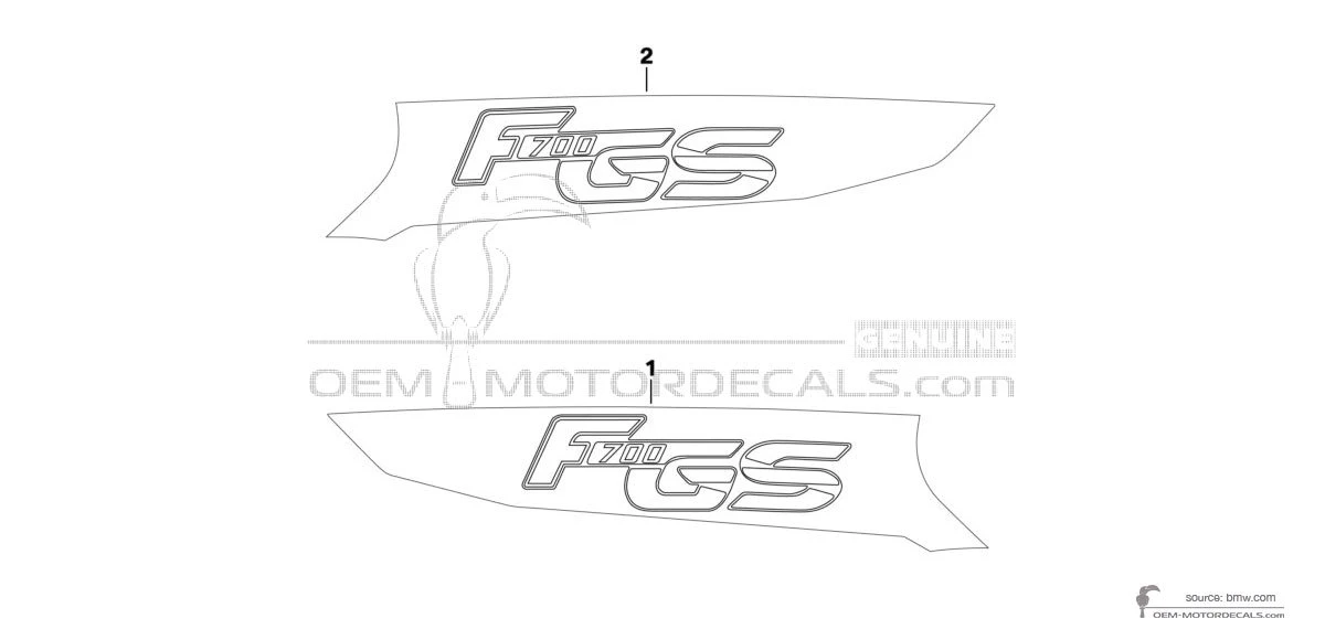 Adesivi per BMW F700GS 2013 - Grigio • BMW Adesivi OEM
